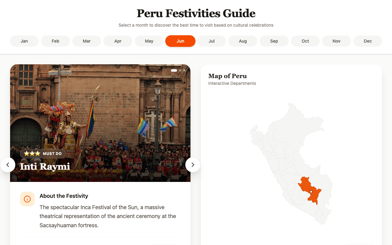 Peru Festivities Explorer